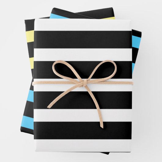Zwarte Stripes patroon aangepaste achtergronden Inpakpapier Vel (In situ)