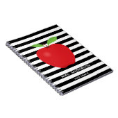 Zwarte Stripes, rode Apple, speciaal leraar Notitieboek (Rechterzijde)