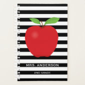 Zwarte Stripes, rode Apple, speciaal leraar Planner (Voorkant)