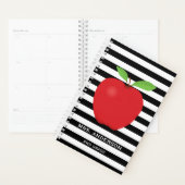 Zwarte Stripes, rode Apple, speciaal leraar Planner (Display)