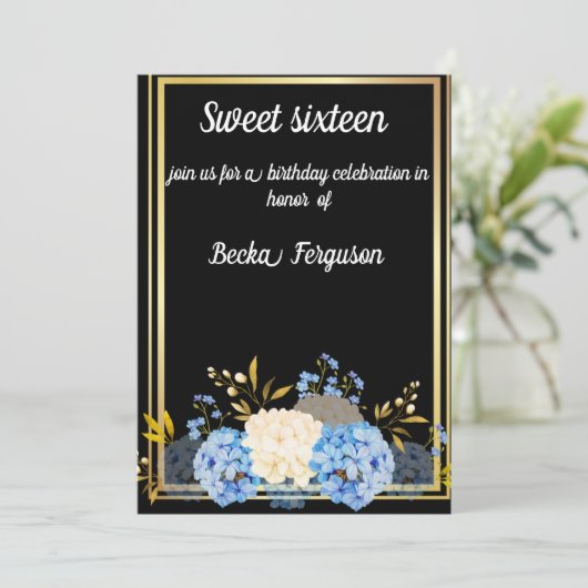 ZWARTE STROOMELEGANT KAART (Staand voorkant)