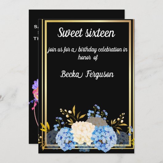 ZWARTE STROOMELEGANT KAART (Voorkant / Achterkant)