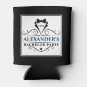 Zwarte Stropdas Blauw van de Partij van de Bachelo Blikjeskoeler (Voorkant)