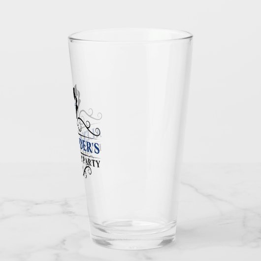 Zwarte Stropdas Blauw van de Partij van de Bachelo Glas (Links)