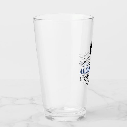 Zwarte Stropdas Blauw van de Partij van de Bachelo Glas (Rechts)