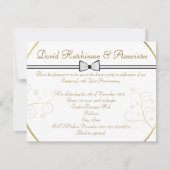 ZWARTE STROPDAS CORPORATE DINER RECEPTION INVITATI KAART (Voorkant)