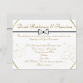 ZWARTE STROPDAS CORPORATE DINER RECEPTION INVITATI KAART (Voorkant / Achterkant)