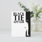 zwarte stropdas : ernstig silhouet briefkaart (Staand voorkant)