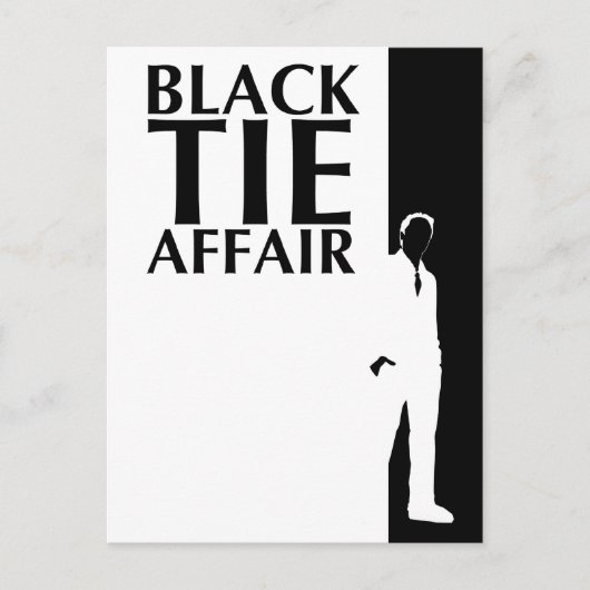 zwarte stropdas : ernstig silhouet briefkaart (Voorkant)