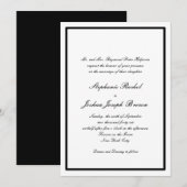 Zwarte Stropdas grens bruiloft uitnodigingen (Voorkant / Achterkant)