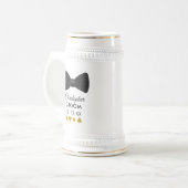 Zwarte Stropdas Groom Naam Poker Night Beer Stein Bierpul (Voorkant links)
