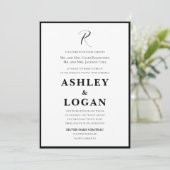 Zwarte Stropdas huwelijksuitnodigingen Kaart (Staand voorkant)