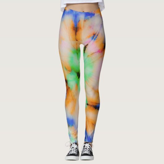 Zwarte stropdas kleurstof, Grungy . Leggings (Voorkant)
