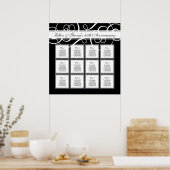 Zwarte Stropdas legant party 12 Tabel Zitkaart Poster (Keuken)