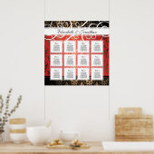 Zwarte Stropdas legant party 12 Tabel Zitkaart Poster (Keuken)