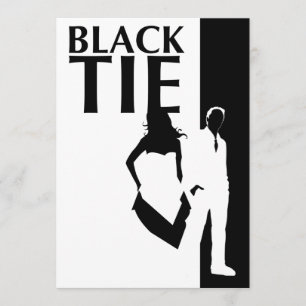 zwarte stropdas : man- en damessilhouettes kaart