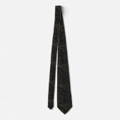 Zwarte stropdas met elegante gouden abstracte patr (Achterkant)