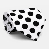 zwarte stropdas met polka dots (Opgerold)