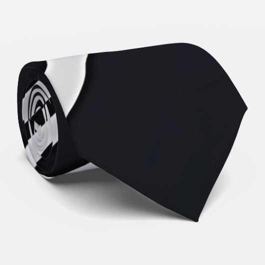 Zwarte stropdas met vette zilveren streep (Opgerold)