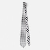 Zwarte stropdas met witte mini polka stippen (Voorkant)