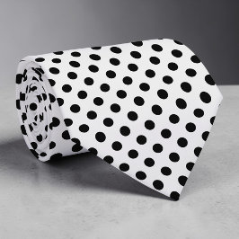 Zwarte stropdas met witte mini polka stippen