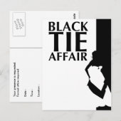 zwarte stropdas : mooie silhouette briefkaart (Voorkant / Achterkant)