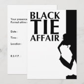 zwarte stropdas : mooie silhouette kaart (Voorkant / Achterkant)