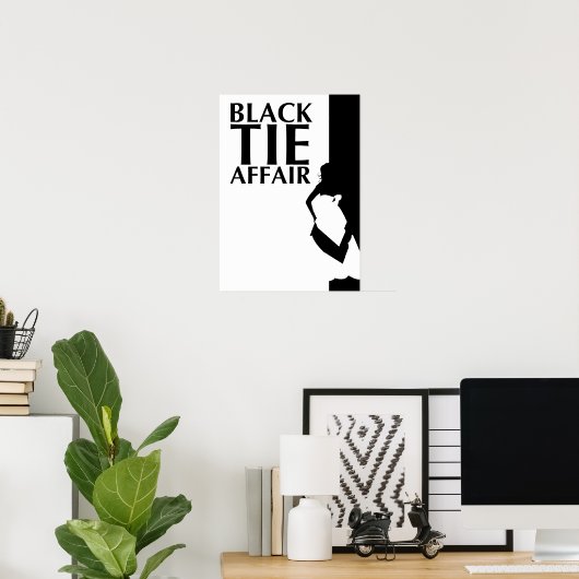 zwarte stropdas : mooie silhouette poster (Thuiskantoor)
