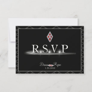 Zwarte Stropdas RSVP-kaart RSVP Kaartje