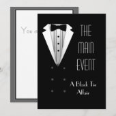 Zwarte Stropdas Tuxedo Kaart (Voorkant / Achterkant)