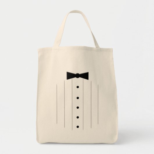 Zwarte Stropdas Tuxedo Tote Bag (Voorkant)