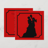 Zwarte Stropdas Valentijn Dance Party Invitation Kaart (Voorkant / Achterkant)