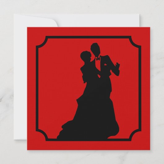 Zwarte Stropdas Valentijn Dance Party Invitation Kaart (Voorkant)