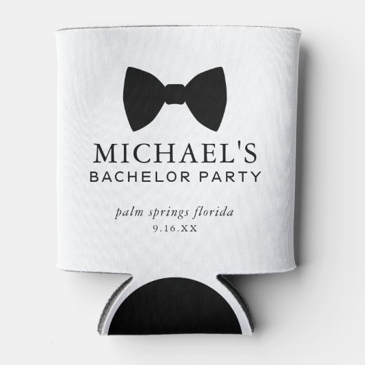 Zwarte Stropdas van Bachelor Party Blikjeskoeler (Voorkant)