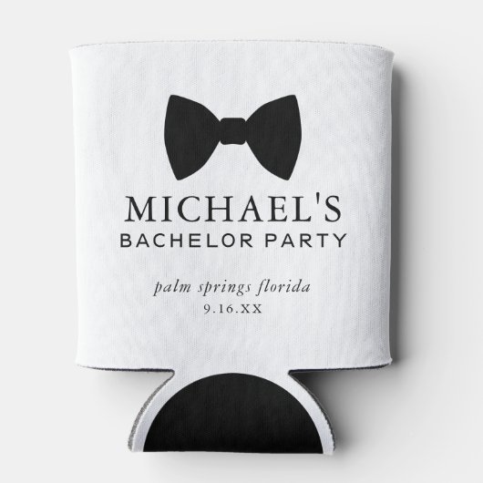 Zwarte Stropdas van Bachelor Party Blikjeskoeler (Achterkant)