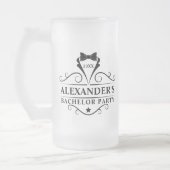 Zwarte Stropdas van Bachelor Party Matglas Bierpul (Links)