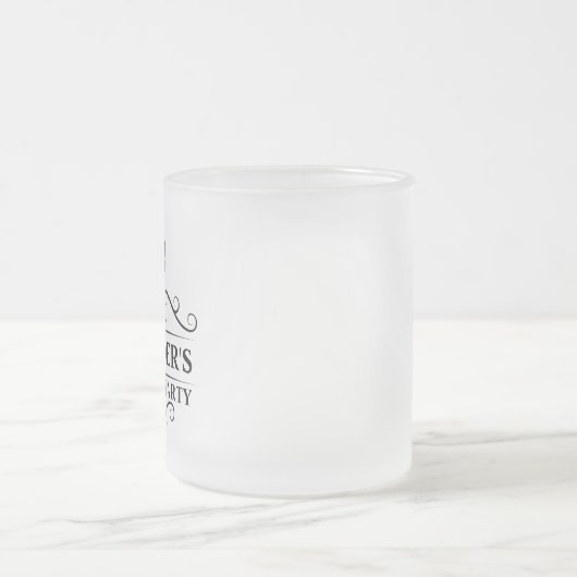 Zwarte Stropdas van Bachelor Party Matglas Koffiemok (Center)