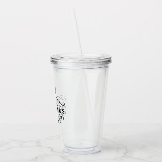 Zwarte Stropdas voor bachelor-partij - Tekstkleur  Acryl Drinkbeker (Links)