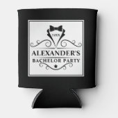 Zwarte Stropdas voor bachelor-partij - Tekstkleur Blikjeskoeler (Voorkant)