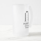 Zwarte stropdas voor getuige matglas bierpul (Voorkant rechts)