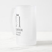 Zwarte stropdas voor getuige matglas bierpul (Voorkant links)