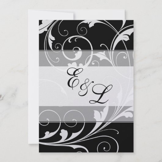 Zwarte Stropdas Wedding-uitnodigingen Kaart (Achterkant)