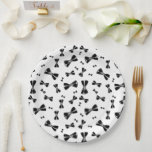 Zwarte stropdassen papieren bordje<br><div class="desc">Plechtige gelegenheden vieren met deze zwarte boog stropdas print. Ideaal voor bruiloften,  vrijgezellenpartijen,  afstuderen of verlovingspartijen.</div>
