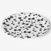 Zwarte stropdassen papieren bordje (Gekanteld)