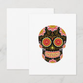 Zwarte Sugar Skull Wit 4.25" x 5.5" uitnodiging (Voorkant / Achterkant)