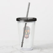 Zwarte Suiker Schedel Acryl Drinkbeker (Achterkant)