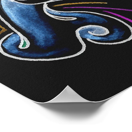 Zwarte Suiker, schedel afdrukken Poster (Hoek)