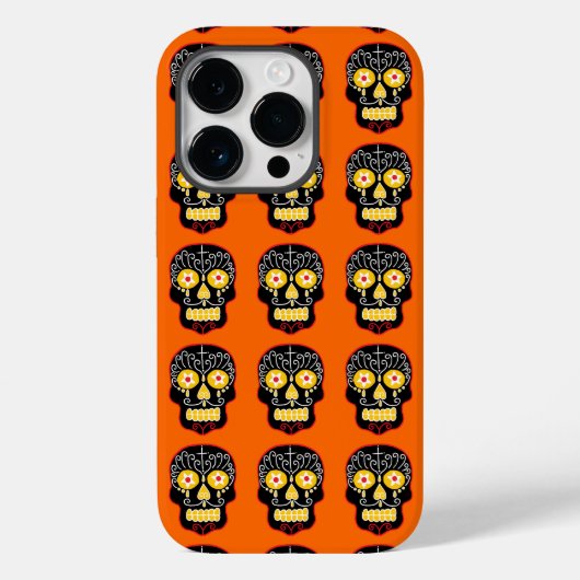 Zwarte Suiker Schedel Case-Mate iPhone Case (Achterkant)