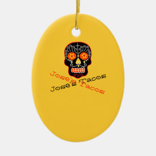 Zwarte Suiker Schedel Keramisch Ornament