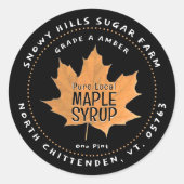 Zwarte Suikeraple Leaf Editable Maple Syrup Label (Voorkant)
